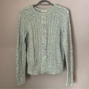 GAP Blue Cable Knit Sweater Crewneck Size Small